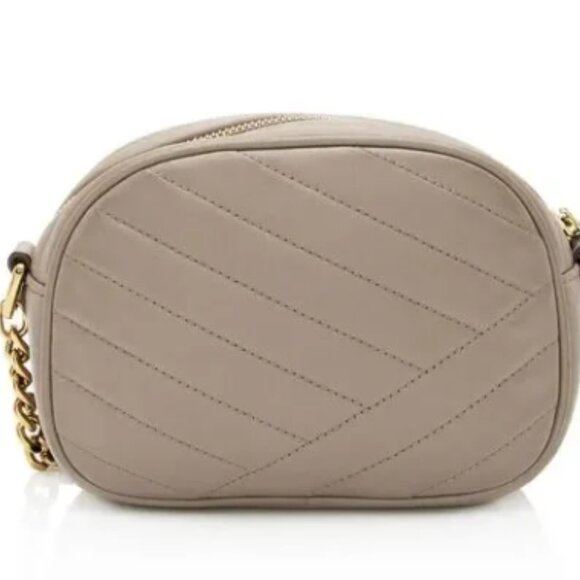 Tory Burch Kira Small Chevron Crossbody Camera Bag - Taupe - Picture 6 of 15